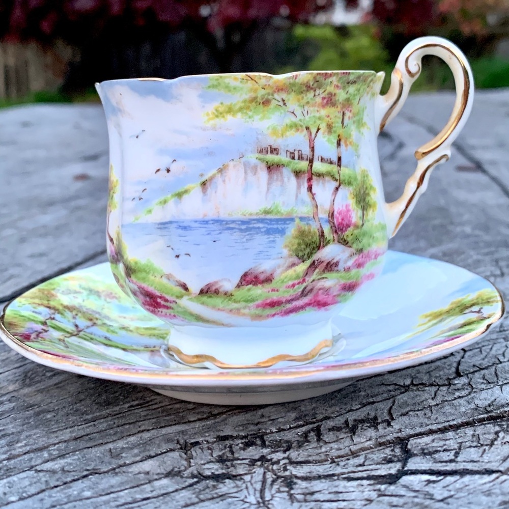 PARAGON China."Cliffs Of Dover" Tea & Saucer.